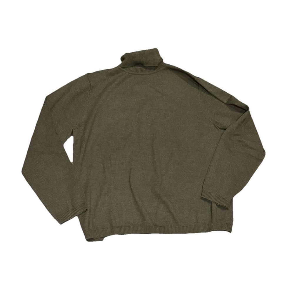 Pendleton Turtleneck Sweater‎ Olive Green Large Merino Wool Classic Work Office